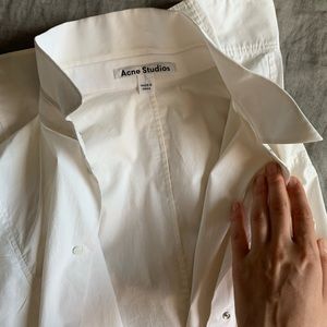 ACNE STUDIOS white stretch white shirt